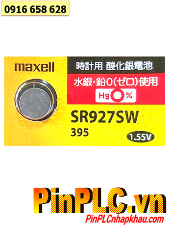 Maxell SR927SW _Pin 395; Pin đồng hồ 1.55v Silver Oxide Maxell SR927SW _Pin 395 chính hãng 